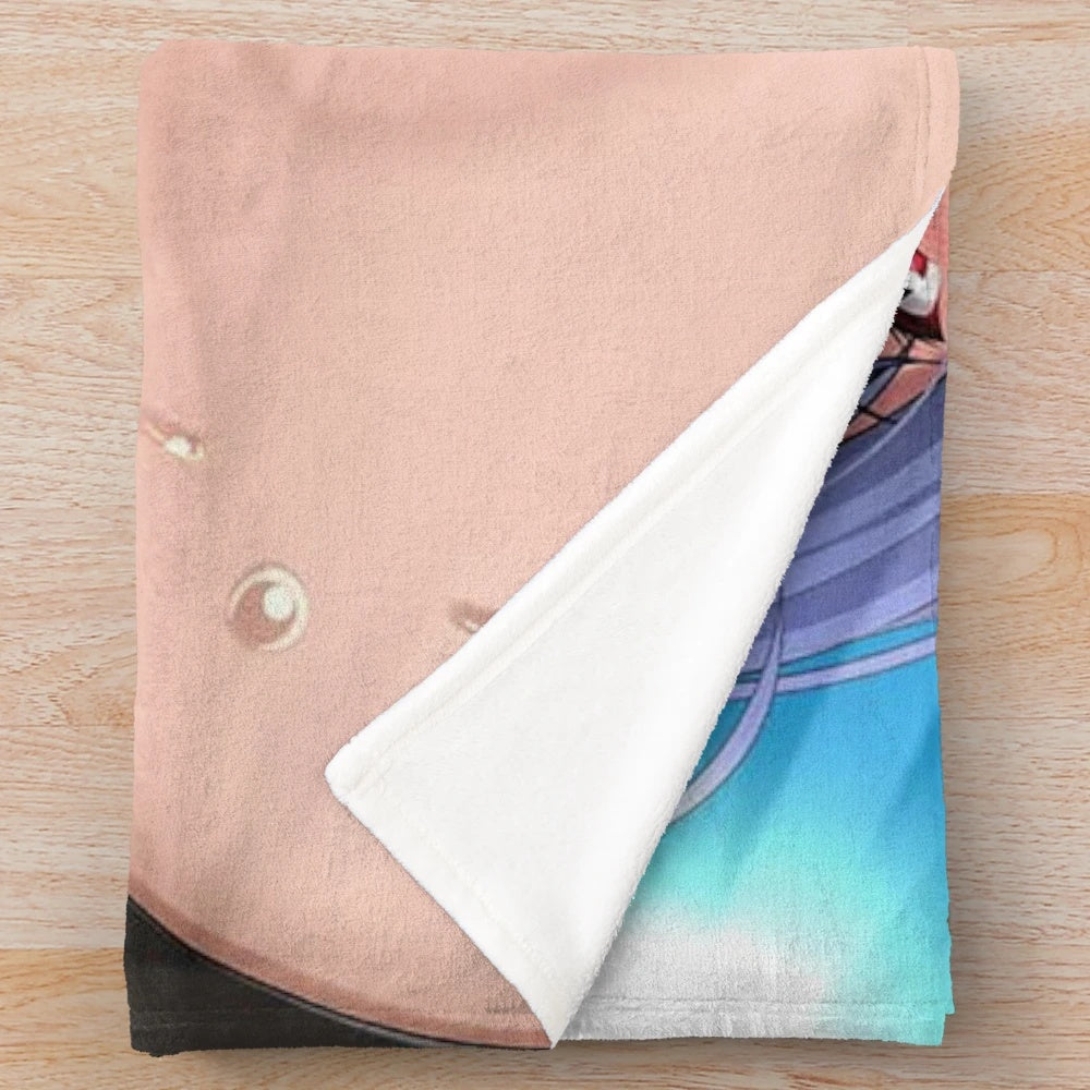 Plush blanket featuring a cute and sexy anime girl