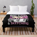 Cozy plush blanket featuring an anime-inspired design for girls who love sketching and anime
