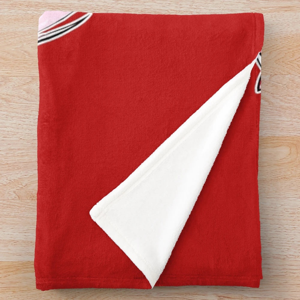 Adorable anime-inspired plush blanket featuring Zero Two and Hero chibi characters