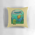 Whimsical illustration of a frog, octopus, and whale shark in an aquarium setting, in a vibrant Asian-inspired style.