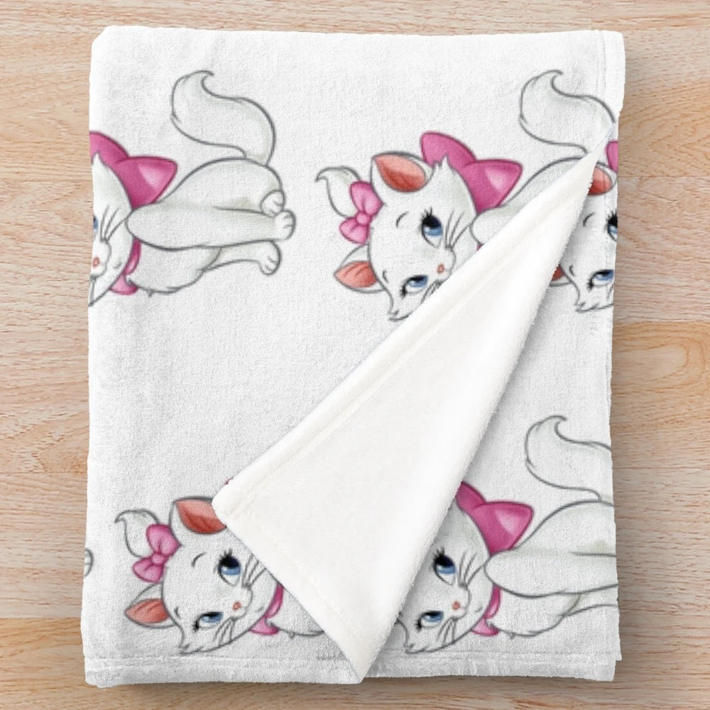 Aristocats Marie 2 Plush Blanket with Cute Cat Character