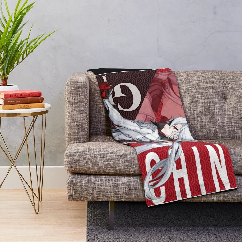 Arlecchino-inspired plush blanket from the popular game Genshin Impact
