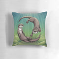 Soft and cuddly pillow featuring a playful Asian small-clawed otter swimming underwater
