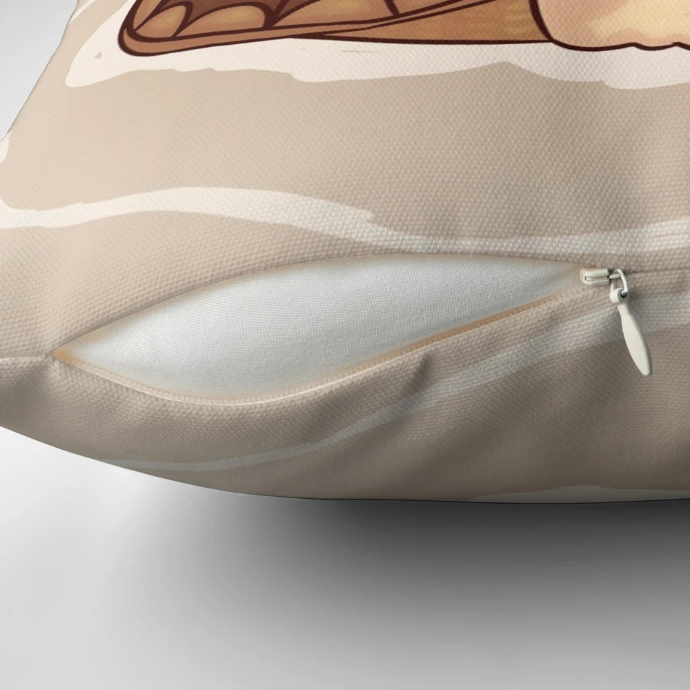 Cute ATLA turtleduck with a knife decorative throw pillow