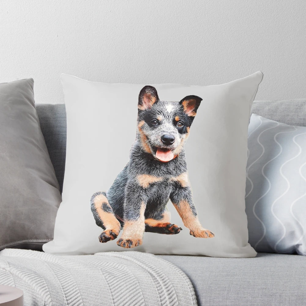 Soft, cuddly Australian Cattle Dog Blue Heeler puppy pillow