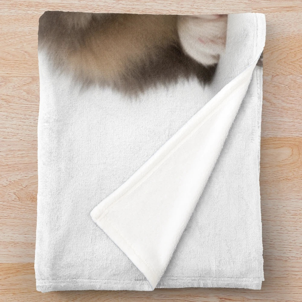 Adorable Australian Shepherd puppy plush blanket