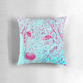 Vibrant watercolor painting of an Australian shepherd dog on a decorative throw pillow