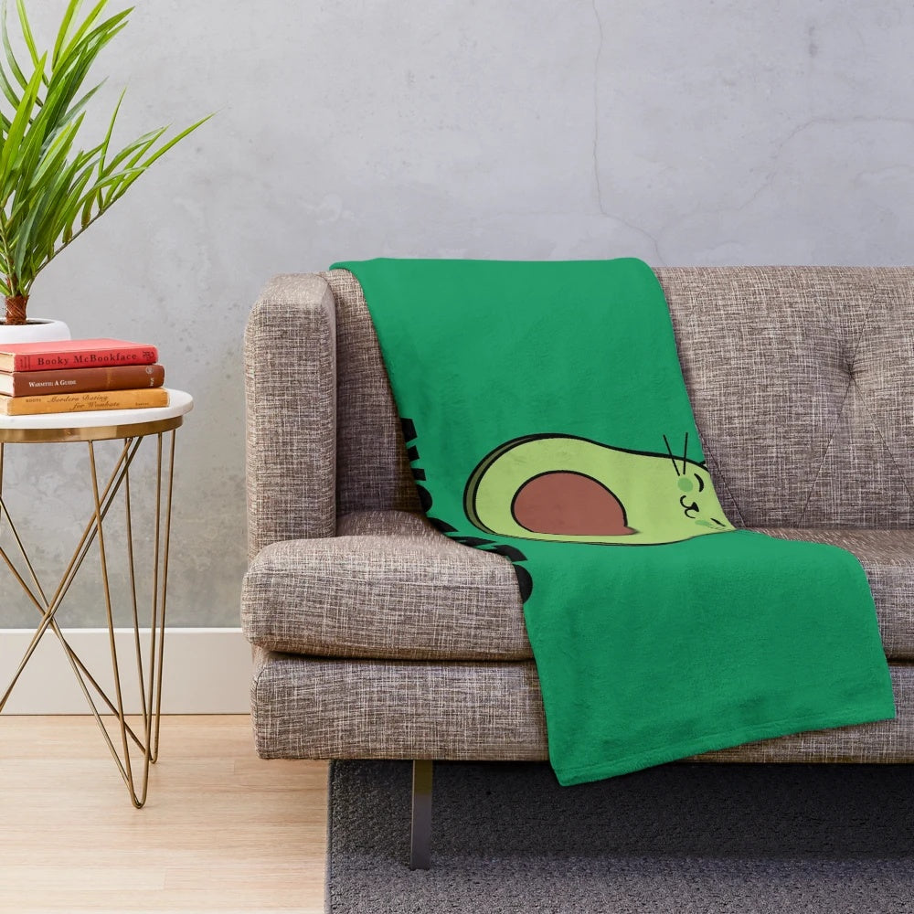 Soft and cuddly avocado-shaped plush blanket for cats and cat lovers
