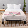 Cute axolotl plush blanket with bubble tea inspired design
