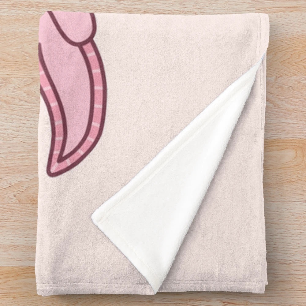 Cute axolotl plush blanket with bubble tea inspired design