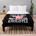Cozy axolotl plush blanket featuring a cute and kawaii design
