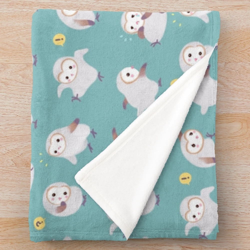 Soft and cuddly baby barn owls plush blanket