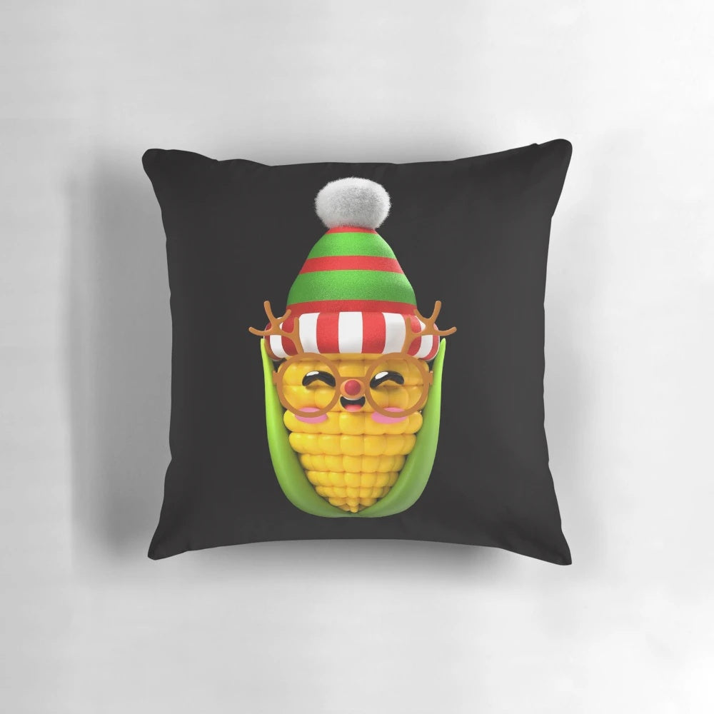 Cute and cuddly baby Christmas corn pillow with a kawaii design and festive holiday attire