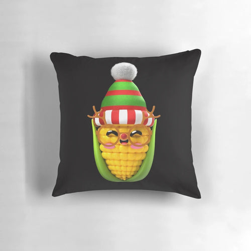 Cute and cuddly baby Christmas corn pillow with a kawaii design and festive holiday attire