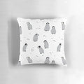 Soft, plush pillow featuring a cute, minimalist design of a baby emperor penguin chick