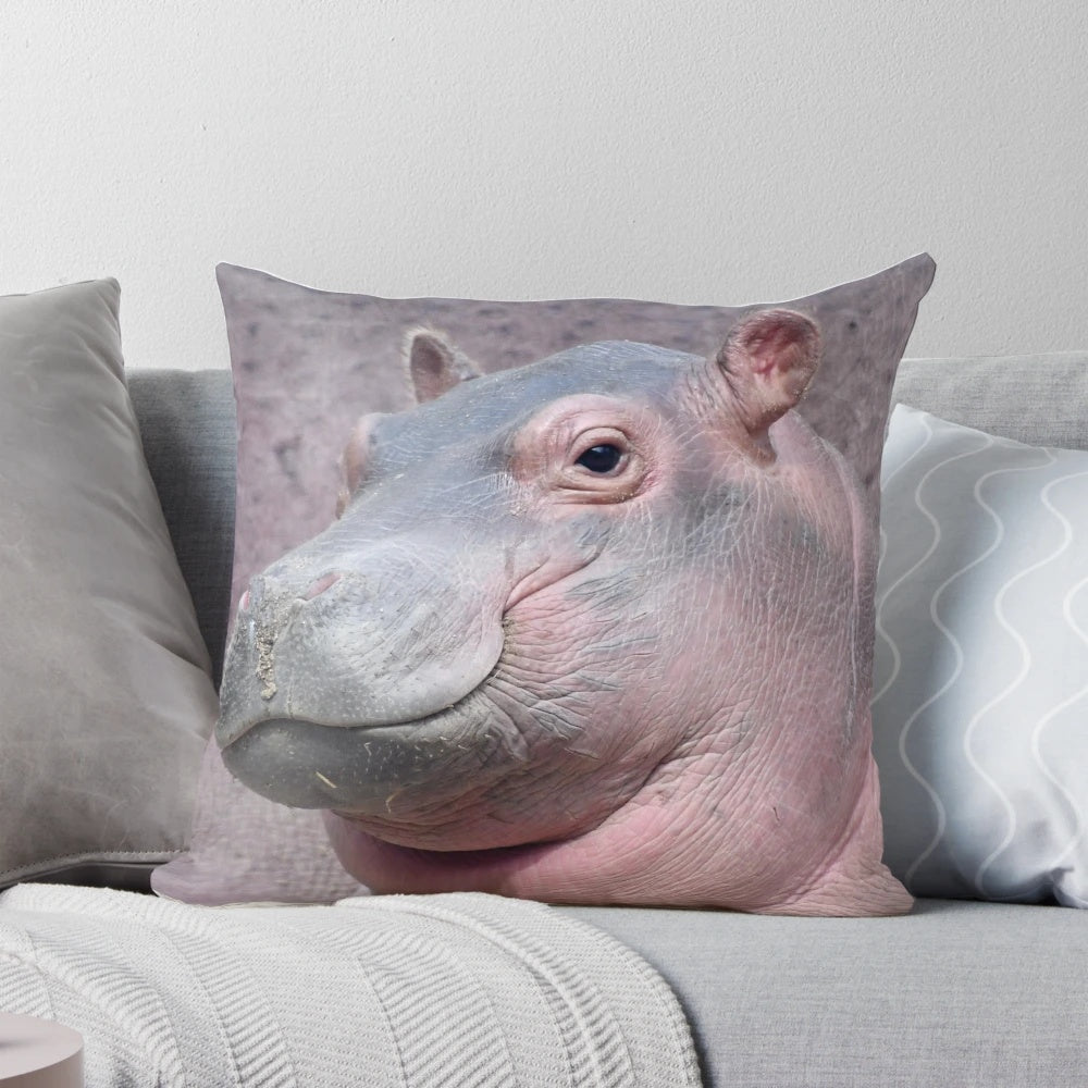 Soft and cuddly Pillow featuring the adorable baby hippo, Fritz, from the Cincinnati Zoo and Botanical Garden.