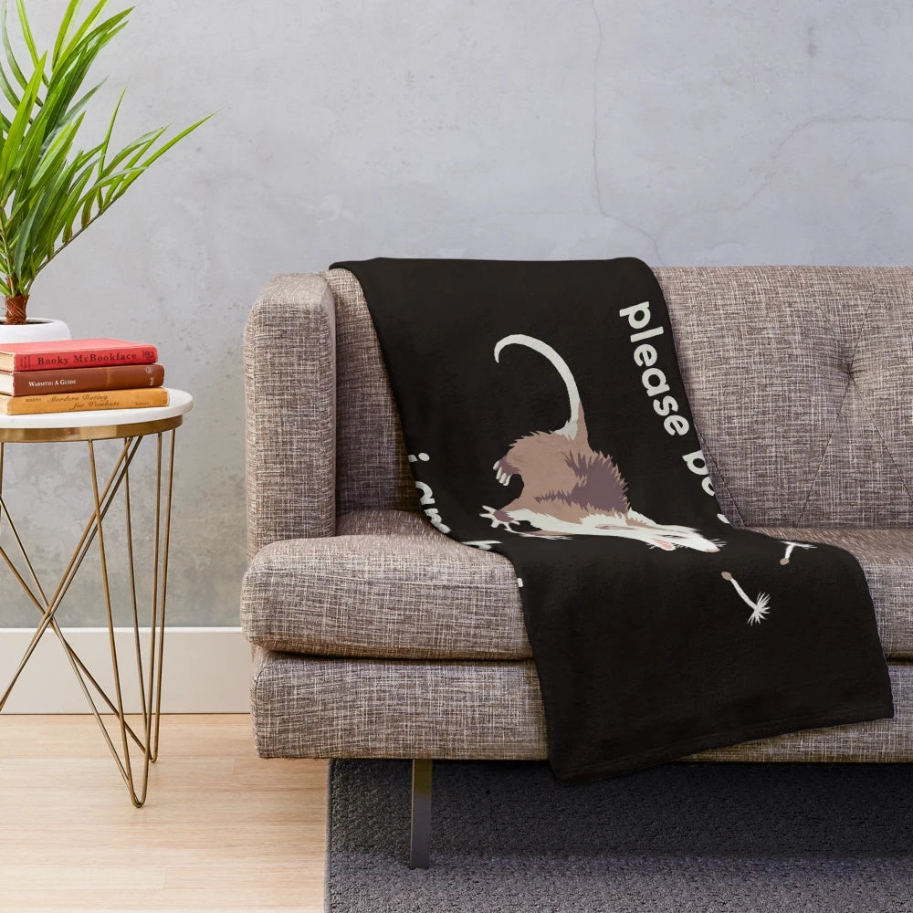Adorable baby possum plush blanket