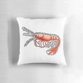 Soft, cuddly pillow in the shape of a baby shrimp, great for home decor or as a unique gift.