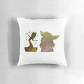 Soft, plush pillow featuring a silhouette of a cute baby, inspired by characters from Star Wars and Marvel