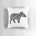 Soft and cuddly black and white baby tapir plush pillow for nursery and home decor