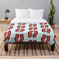 Cute bacon-shaped plush blanket for a cozy, breakfast-themed decor