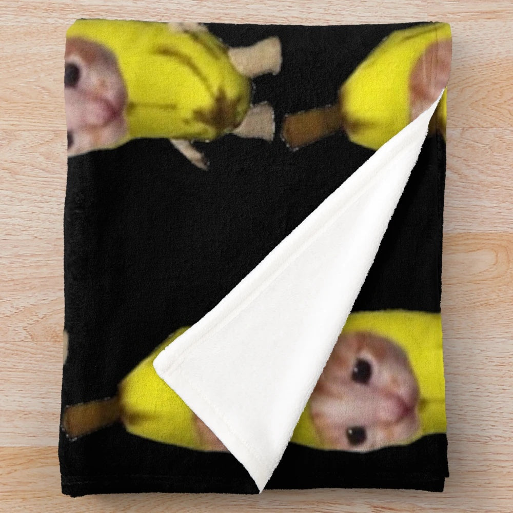 Soft and cuddly banana cat plush blanket