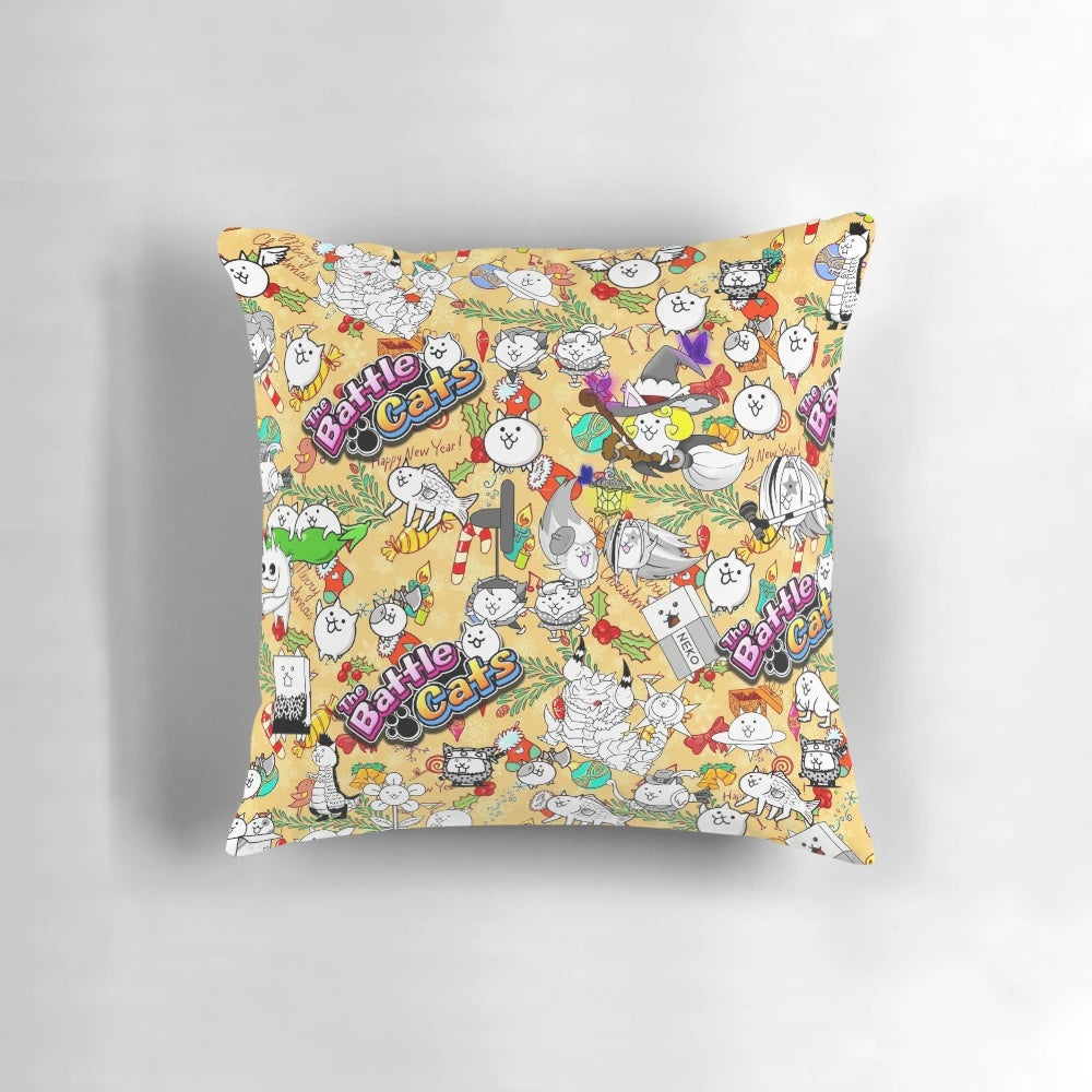 Battle Cats Pillow - Soft, Plush Kawaii Cat Merchandise for Mobile Game Lovers