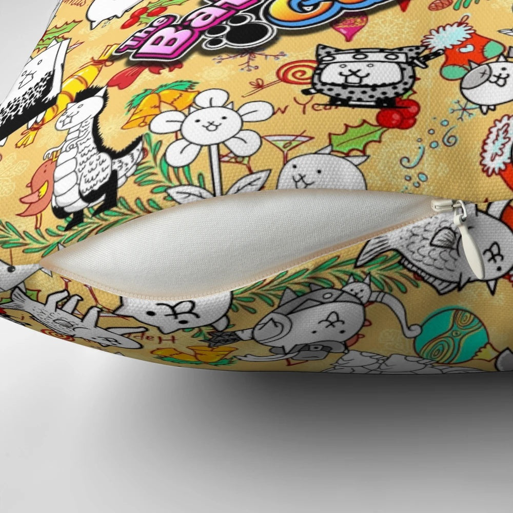 Battle Cats Pillow - Soft, Plush Kawaii Cat Merchandise for Mobile Game Lovers