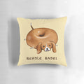 Illustrated Beagle Bagel Pillow - Cute and Whimsical Dog Breed Home Accent