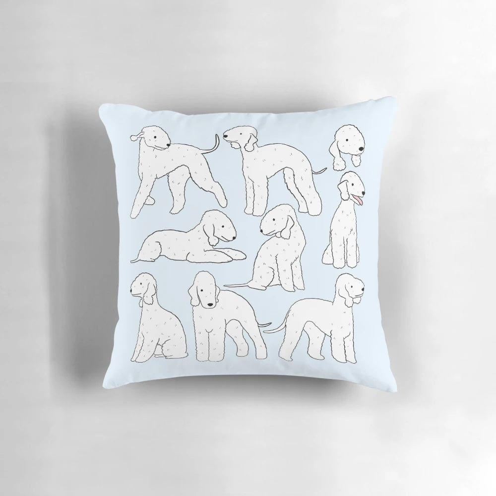Soft, plush pillow featuring a cute and cozy Bedlington Terrier dog breed design.