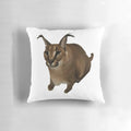 Soft, plush pillow featuring the beloved Big Floppa caracal cat meme