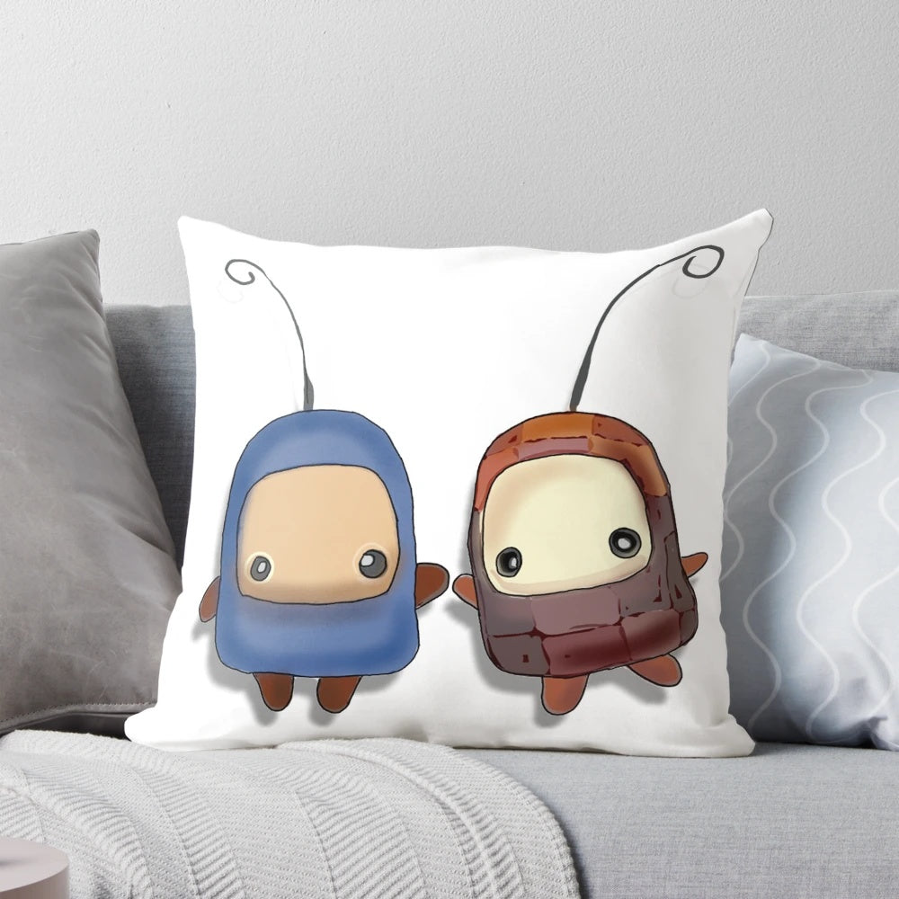 Billie Eilish 'ilomilo' themed throw pillow with her cute cartoon character