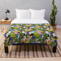 Soft and cuddly bird-themed plush blanket with "Too Many Birds" design