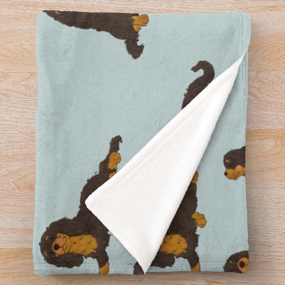 Black and tan Cavalier King Charles Spaniel dog plush blanket