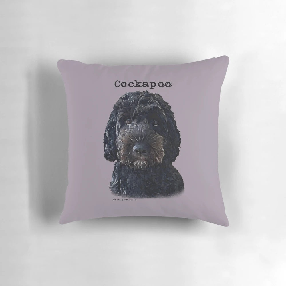 Cozy black cockapoo dog pillow with doodle design for cockapoo owners and doodle dog enthusiasts