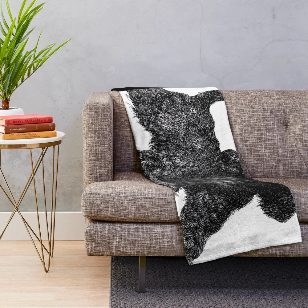 Cozy black cockapoo plush blanket for dog owners