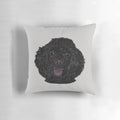 Soft, plush decorative pillow featuring a cute black poodle puppy