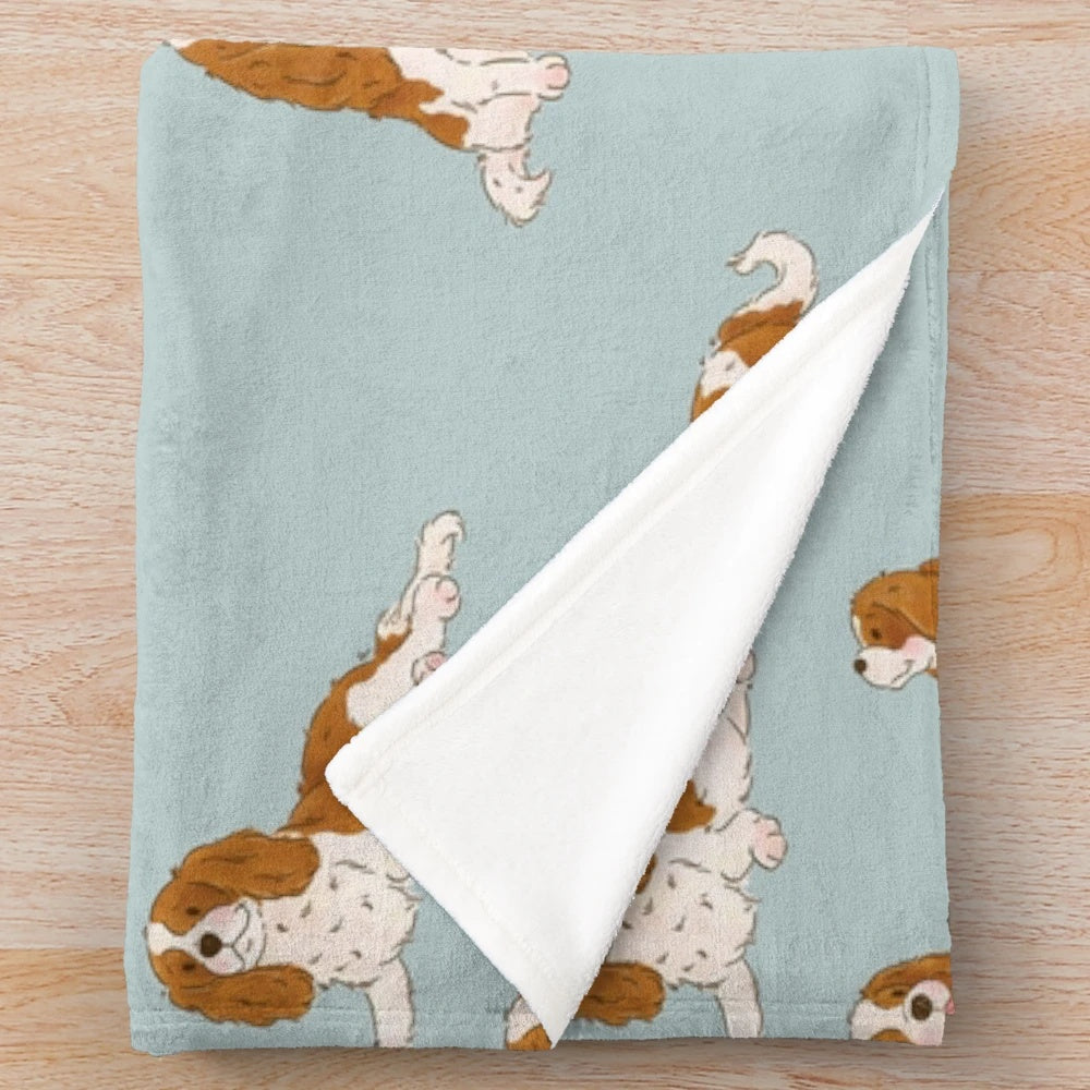 Blenheim Cavalier King Charles Spaniel dog plush blanket