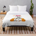 Cute ghost and puppy plush blanket for Halloween