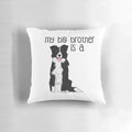 Soft, plush pillow featuring a cute border collie dog, perfect for dog lovers and fans of big brothers.