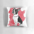 Soft and Cuddly Boston Terrier Pillow with Black, White, and Red Design