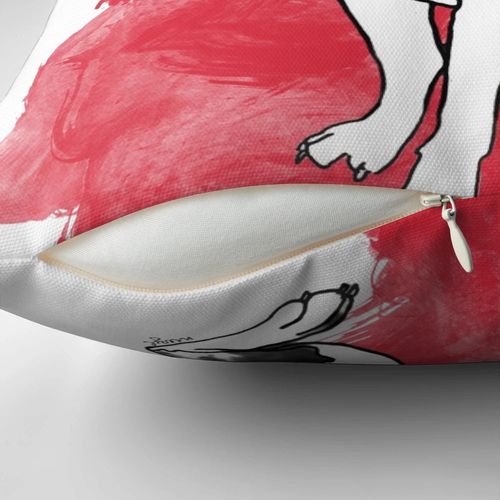 Soft and Cuddly Boston Terrier Pillow with Black, White, and Red Design