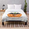 Boxer puppy in pumpkin patch design plush blanket
