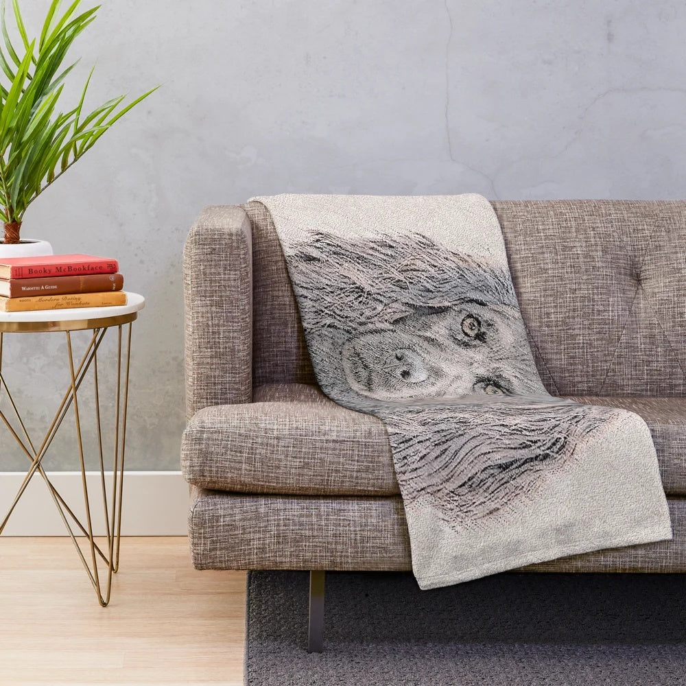 Boykin Spaniel plush blanket with a cute, detailed portrait of the beloved "swamp poodle" breed