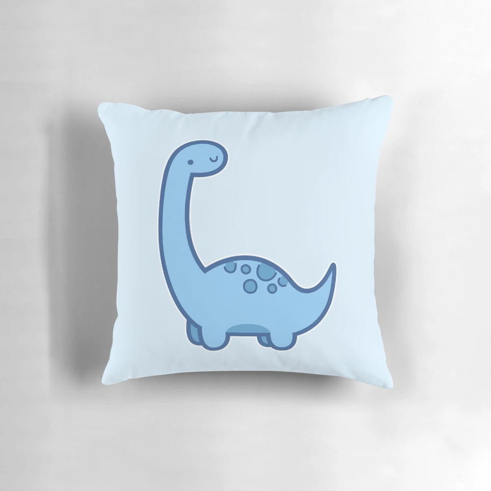 A soft, cuddly Brontosaurus dinosaur plush pillow for children's bedrooms and nurseries.