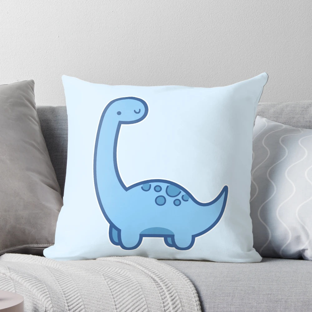A soft, cuddly Brontosaurus dinosaur plush pillow for children's bedrooms and nurseries.