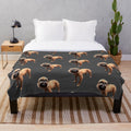 Cute brussels griffon dog illustration on a plush blanket