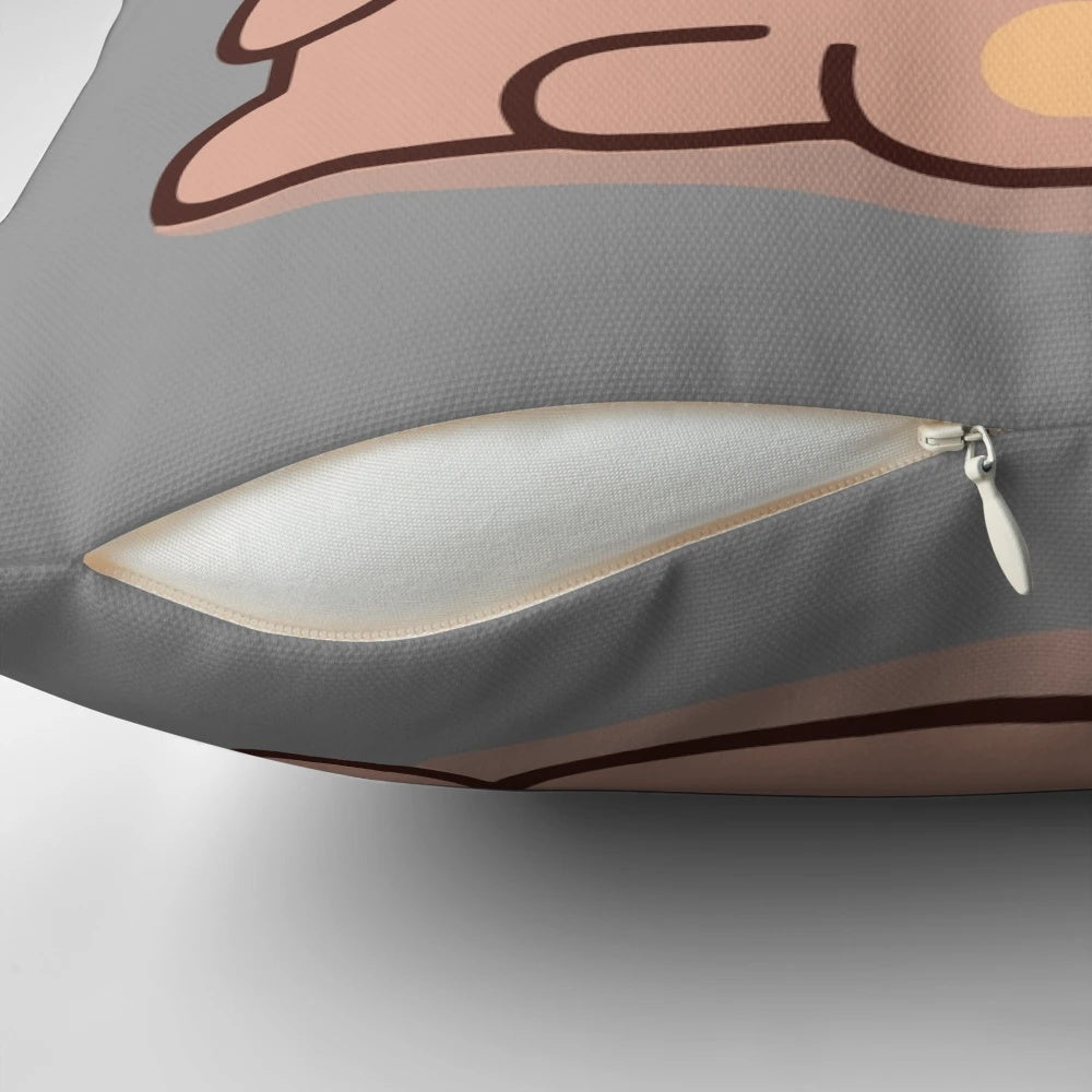 Pillow featuring the cartoon couple Bubu Panda and Dudu Bear cuddling and hugging