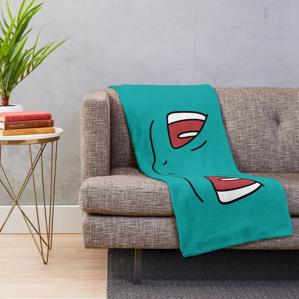 Soft and cuddly Bulbasaur plush blanket with the iconic Pokémon face