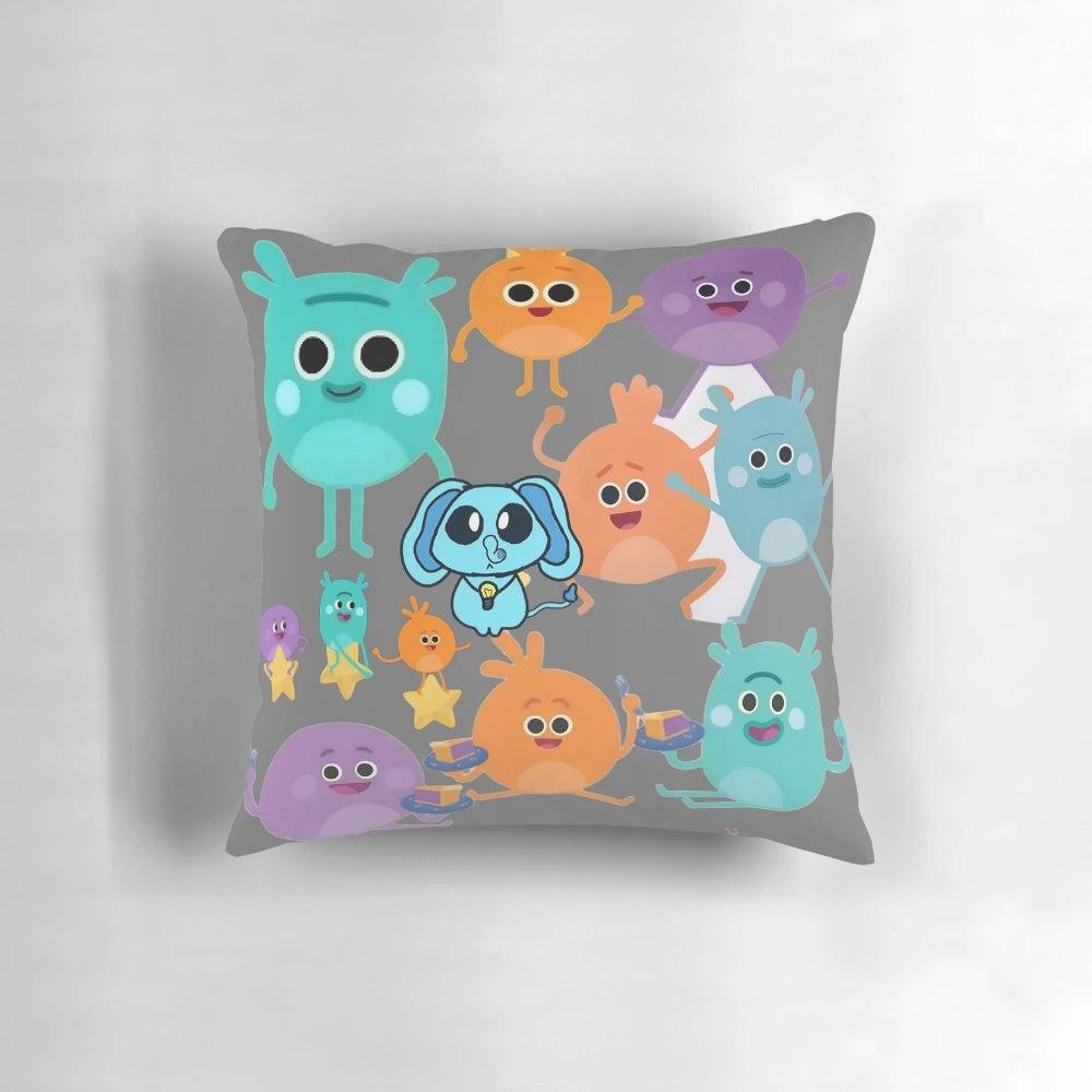 Colorful and whimsical Bumble Nums kids pillow with a cartoon design